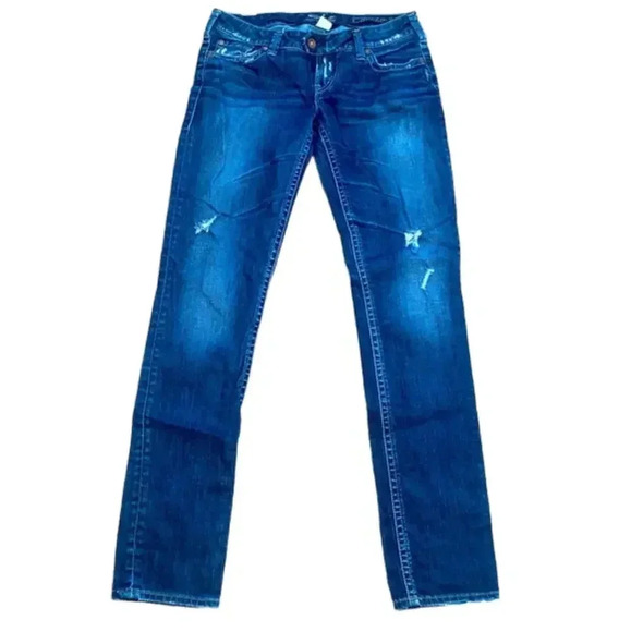 Silver Jeans Denim - Silver Jean Company Tuesday Slim Distressed Size 28